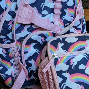 Pottery Barn Rainbow/Unicorn Backpack & Lunchbox